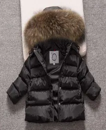 Barn Snowsuit Hooded Boys Winter Coat Snow Wile Down Cotton Thermal Winter Outwear Coat Down Parkas Fur Collar 4-13T Q08220226239699013