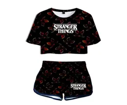 Summer Women039s Сетает Stranger Things 3 3D Printed Crow Short Top Shorts Sweat Suits Women Trade Closts с двумя частями Opet7580315