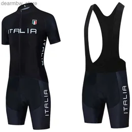 Maglia ciclistica set nera 2024 italia ciclismo maglia da donna da donna bici moillot shorts set mtb ropa ciclismo bicycl tshirt culottes abbigliamento l48