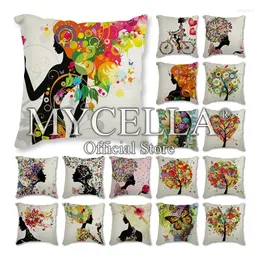 Pillow Cartoon Girl Luxury Throw Caso Caso Home Sala de estar Decorativa Almofadas para sofá -cama Carro 45 Nordic Kissen