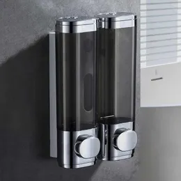 Liquid Soap Dispenser 300ML Fluid Refillable Bathroom Washroom Gel Container Wall Press Bottle Household School El Gold 2PCS