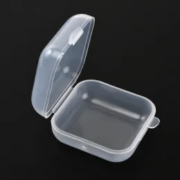Мини -квадратная прозрачная пластиковая маленькие коробки для хранения украшений