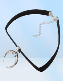 Phyanic Black Goth CHOKER Halskette Velvet Gothic Chocker handgefertigte Mondhälfte Halskette für Frauen coole Schmuckzubehör 7448475