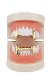 힙합 스무드 그릴 즈 리얼 골드 도금 치과 용 그릴 뱀파이어 호랑이 치아 랩퍼 바디 보석 4 가지 색상 골든 S jllzln ffshop208474603