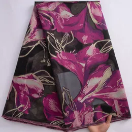 تصميم جديد فرنسي Tulle Organza Lace Fabric African Brocade Brocade Jacquard Fabric Nigerian Floral Damask Lace for Dresses S3131