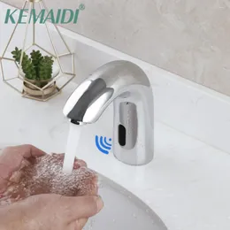 Banyo Lavabo muslukları Kemaidi Chrome Bitmiş Havza musluğu Otomatik Sensör Soğuk Su Mikseri Dokunmasız Kızılötesi Musluk