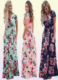 2019 Floral Stampa Boho Beach Dress Women Women Long Maxi Dress Summer Womens Dresses Short Shory Evening Domande Donna casual Vesti5688057