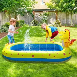 Children Swimming Pool Inflatable Spray Pool Play Water Bathtub Outdoor Dinosaur Sprinkler Game Water Mat Water Toys for Kids 3 240328