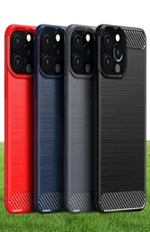 Carbon -Faser -Telefonkisten robuste Rüstung Stoßdichter schlanker weicher TPU -Abdeckung für iPhone 14 13 12 Mini 11 Pro X XS Max XR 8 7 plus Samsung 5077175
