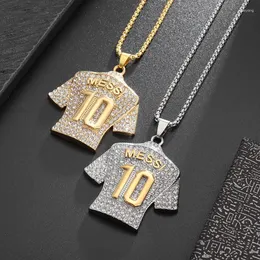 Pendant Necklaces Hip Hop Iced Out Number 10 Lucky Jersey Necklace For Men Sports Star Rap Punk Jewelry Football Club Gift