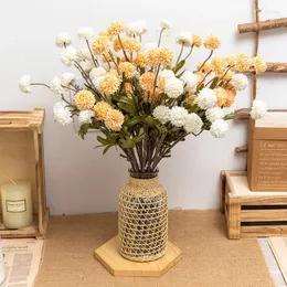 Fiori decorativi autunno artificiale ramo spinoso mazzo di seta di seta domestica per matrimoni decorazioni per soggiorno per la decorazione di ortensie piante false