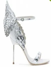 Sophia Webster Evangeline Angel Wing Sandal Plus 정품 가죽 웨딩 펌프 분홍색 반짝이 신발 여성 나비 샌들 신발 3975641