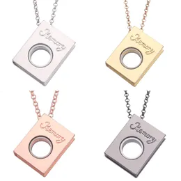 10pcs/Lot Rectangle Floating Memory Photo Locket قلادات قلادة واضحة للكتاب القاموس Relicario سلسلة مجوهرات المجوهرات