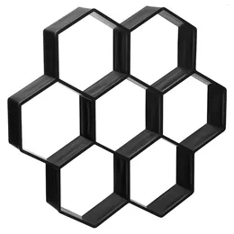 Trädgårdsdekorationer Hexagon Pavement Mold Black Maker Betong Cement Mold DIY Stepping Stone Tools for Patio Lawn Walkway