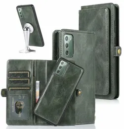 Samsung GalaxyのA91フリップカバーNote 20 S20 Ultra A41 A21 A20 A40 A50 A51 A70 A71 CASE RETRO LEATHER WALLET 2IN1デタッチ可能なShel2981105