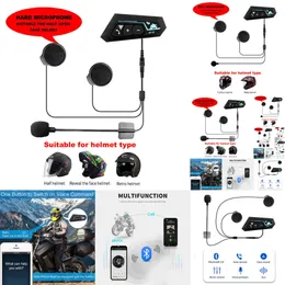 New 2024 Car Electronics Bluetooth 5.0 Capacete de motocicleta fone de ouvido sem fio Motorcycle Handsfree Stéreo Earphone Mp3 Speaker água à prova d'água com microfone