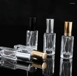 Förvaringsflaskor 7 ml lång smal glas spray fyrkantig parfym eterisk oljeflaska fina dimsprutor pump container injektionsflaska SN857
