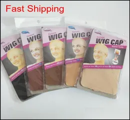 Deluxe Wig Cap 24 Units 12bags Hairnet لصنع البرودة البني الأسود بني مخزن Snood Nylon Me Qylnyf babyskirt8195720