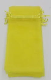 Lemon Yellow 7x9cm 9x11cm 13x18cm Organza Jewelry Gift Pouch Väskor för bröllop FavorSbeads Tillbehör2030999