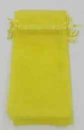 Lemon Yellow 7x9cm 9X11cm 13X18cm Organza Jewelry Gift Pouch Bags For Wedding favorsbeads Accessories2030999