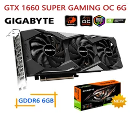 بطاقات الرسومات Gigabyte GTX 1660 بطاقة فيديو Super Gaming OC 6G 1660S NVIDIA GDDR6 6GB 192bit سطح المكتب GPU PCI Express 303714420