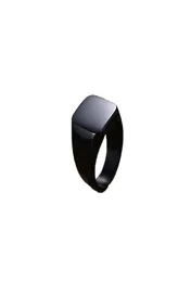 Mense Womens Pinky Ring rostfritt stål Band Big Rings Silvercolor Black Signet Polished Biker Bague Party Jewelry Anillos81498968260651