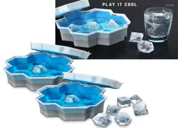 Baking Moulds Silicone 7 Shape DIY Dice Ice Tray Mold Game Mini Cube Trays With Lids Whiskey Reusable Crafts Tools5611317