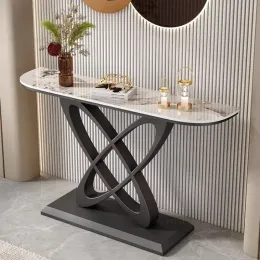 Nordic Slate Top Console Tables for Home Furniture Hallway Table Upscale Creative Metal Living Room Entryway Tables