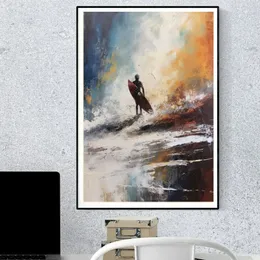 Skier Boxer Basketball/Hockey Player Oil Painting Poster Pinting Pinting Print Wall Art Picture per decorazioni per ufficio soggiorno