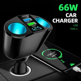 Auto Car Cigarette Lighter Socket Splitter Charger 12V Dual USB Auto Cigarettändare Sockets Power Adapter Plug för all telefon