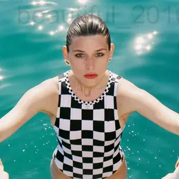 Bikinis de designer de roupas de banho feminina conjunta feminino trajes de banho de banho xadrez de maiús