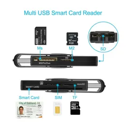 Smart External Card Reader USB 2.0 SIM Card TF Smart Memory Card Reader Adapter Flash Drive Cardreader Adapter for Computer- for USB 2.0 SIM Card Adapter