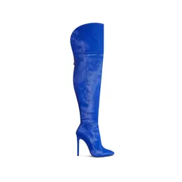 Stiefel fashionspitze Zehen Lange Frauen sexy über dem Knie dünne Winterschuhe mit hohen Absätzen für Frühlingsgröße 35-44