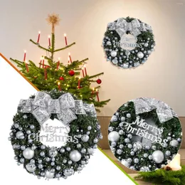 Flores decorativas Decorações de Natal para grinaldas com arcos de cor prata e coroa de fazenda da parede da parede da porta da frente