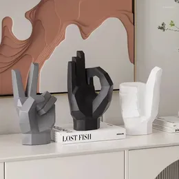 Dekoracyjne figurki geometryczne abstrakcyjne gest statua nowoczesna kreatywna żywica dom domowy do salonu sypialnia studia biuro prezent