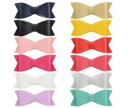 Baby Girls Barrettes Leather Bow Clips Hairpins Glitter Bowknot Kids Hair Clip 2 Layers Boutique Hair Assories for Toddler KFJ2469544884