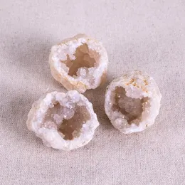 Dekorative Figuren 1pc Geode Kristall -Achat Slice Druzy Cluster Natural Healing Druse Quarz Mineralien Reiki Dekor