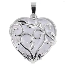 Colares pendentes Love Heart Crystal Stone Healing Reiki Charms de pedra preciosa para jóias de colar de DIY Acessórios para fazer