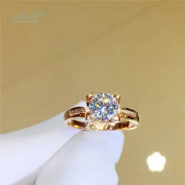 inbeaut 100% Real 18K Rose Gold Plated Excellent Cut 2 ct Pass Diamond Test VVS1 D Color Cow Head Ring for Women240412