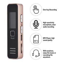 Digital Voice Recorder 20-Stunden-Aufnahme mit MP3-Player, Mini O-Aufzeichnung Support 32 GB TF-Karten-Profi Diktaphone3704110