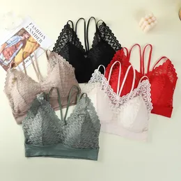 Camisoles دبابات الملابس الداخلية الدانتيل Bandeau Thin Sexy Push Up Sling Treasable مريح مضاد للتعرض سترة الصدر