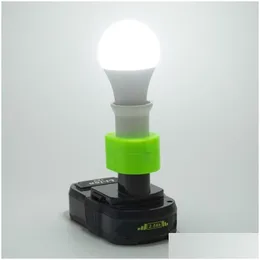 Przenośne latarnie do Ryobi 18V Lili-Ion Bateria Bezpośrednia E27 BB Lampa LED LED LED Hal i na zewnątrz Dostawa Praca Sport Sports Outdoors Ca Dhfvq