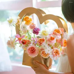 Caixa de casamento de embrulho de presente amor coração dama de honra Florista prática de bolsas de flores embrulhando papel favores de festas de chá de chá de bebê suprimentos