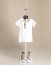 Children039s camisas novas camisas de bebê de verão em branco Teas de manga curta Branca de algodão preto para crianças roupas de menina3151354