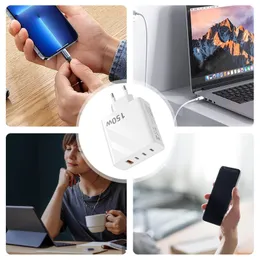 USB C laddningsblock 4-port PD-laddningsblock 150W Power Fast Charging Block QC5.0 för hörlurar Laptops elektroniska enheter