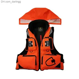 Life Vest Buoy Professional Fishing Lifesaving with Multiple Pockets Detachable Large Assist Comfortable Adult Maritime Safety Q240413