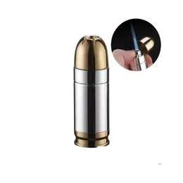 Lighters Shaped Lighter Refillable Metal Butane Gas Torch Jet Blue Flame For Men Cigarette Cigar298B1791475 Drop Delivery Home Garden Dhnkz