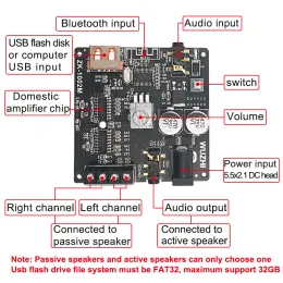 Amplifikatör ZK1002M 100WX2 Bluetooth 5.0 Aux Power Ses Amplifikatör Kart stereo amplifikatör ampifikAdor Ev Tiyatrosu USB