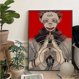 Japão Anime Jujutsu Kaisen Ryomen Sukuna Diy Poster Kraft Paper Vintage Poster Pintura de Pintura de Parede Posters de Estudo