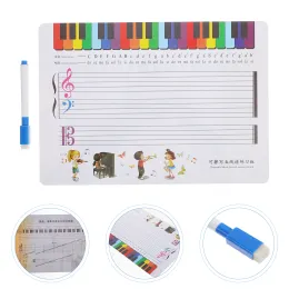 Cartazes de música funcionários de whiteboard nota ensinando taping piano prática ferramenta